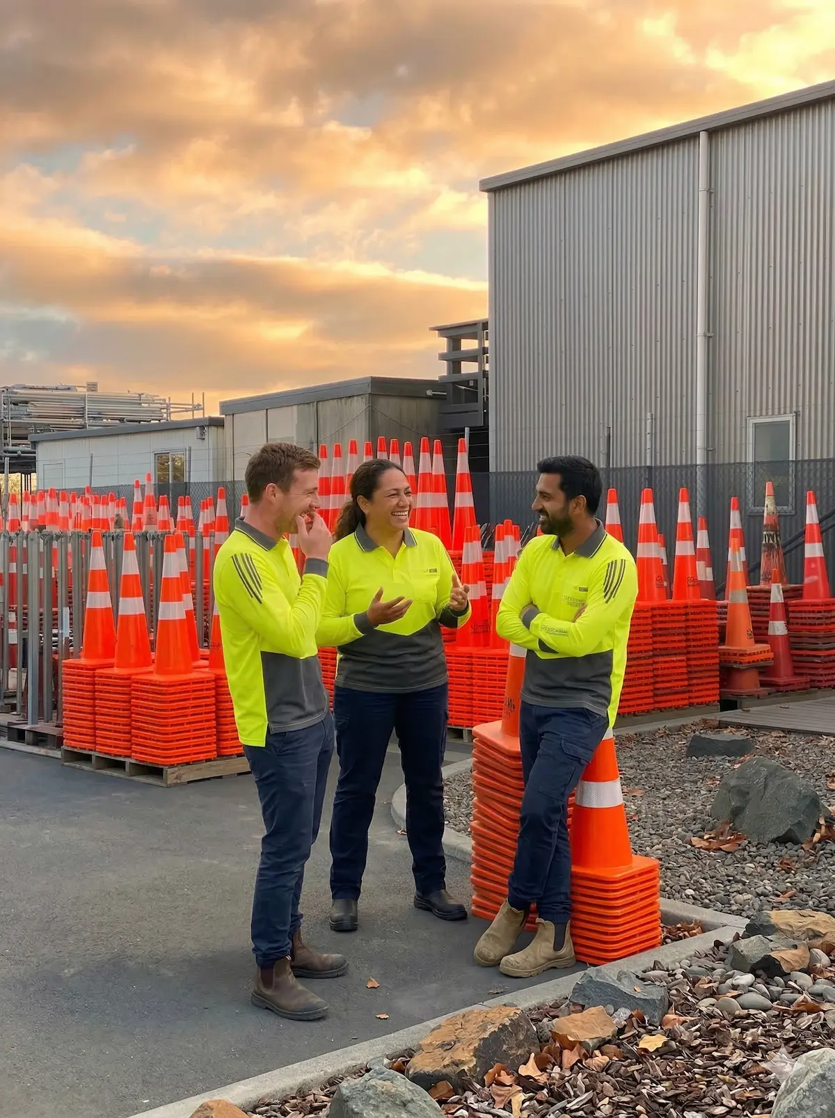 Temp Company traffic management workers on site